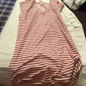 Madewell striped red v neck dress